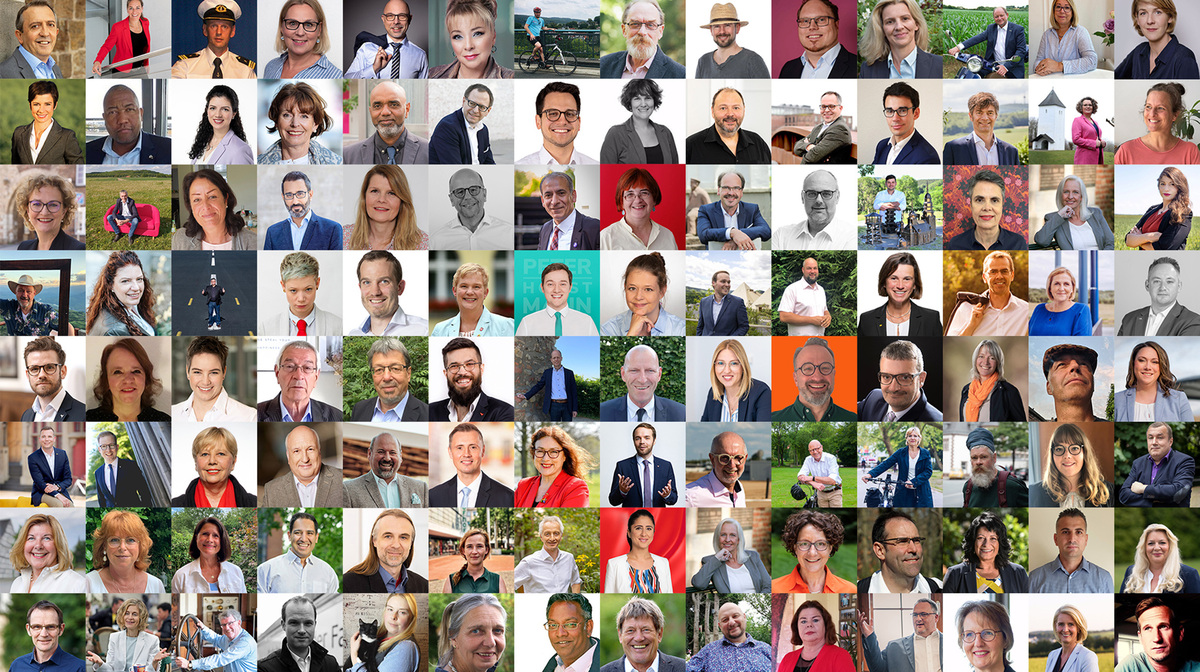 Portrait-Bilder aus Videos des WDR Kandidatenchecks